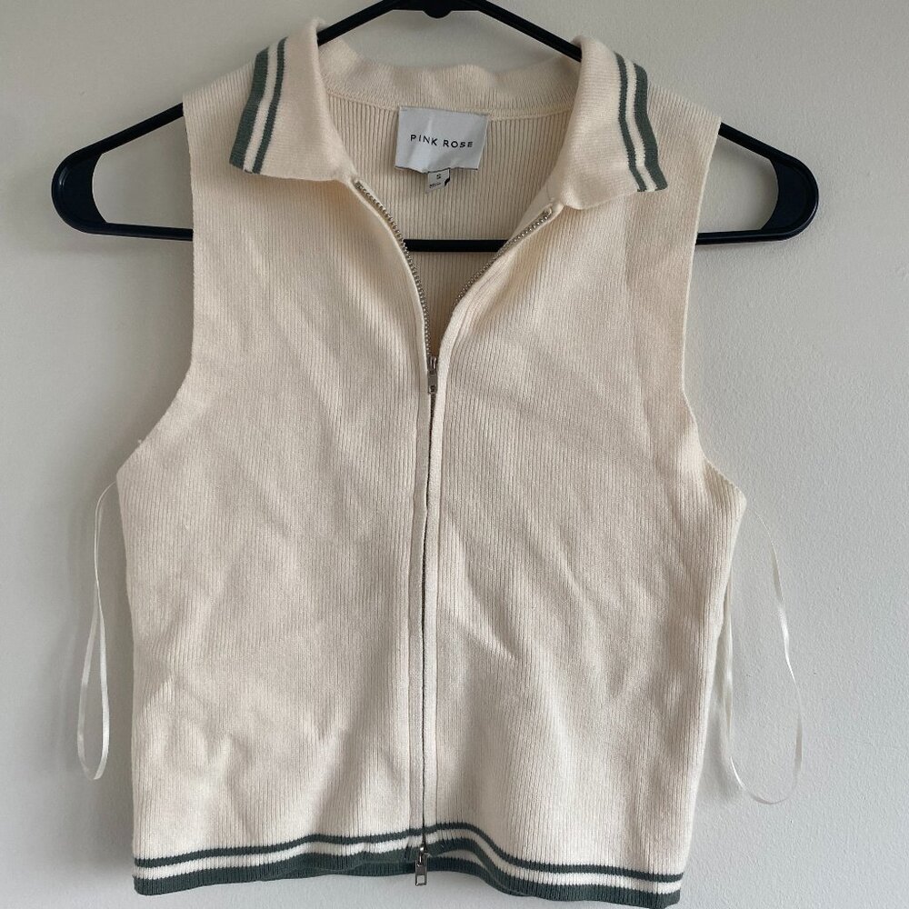 Pink Rose Zipper Top